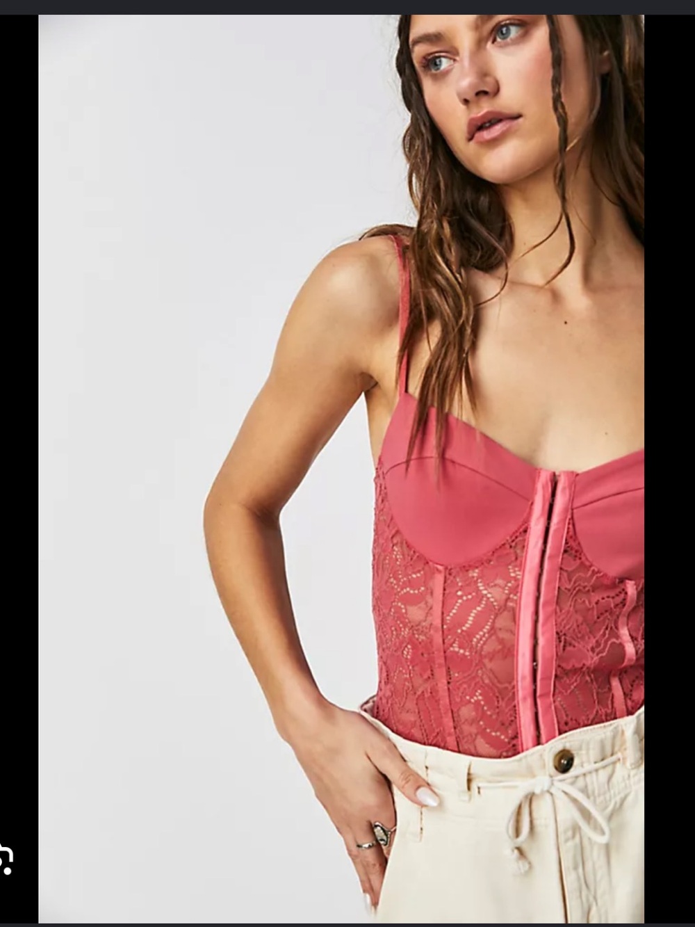 Free People Night Rhythm Lace Bodysuit